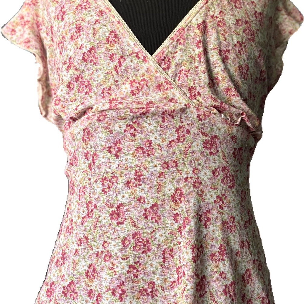 Floral V-Neck Women's Top